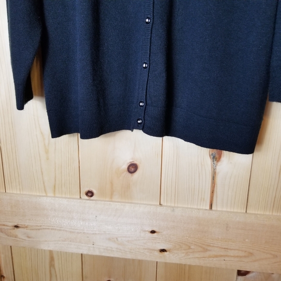 Luxe 360 by Hampshire Studio Black Rhinestone Inlay Button Down Cardigan… - Picture 5 of 8